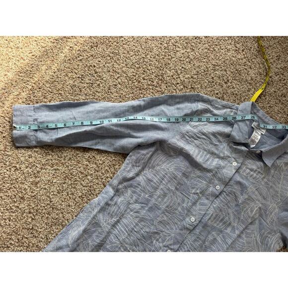 Tommy Bahama Linen Blend Cover up dress, long sleeve, size Medium, light blue - Picture 5 of 6